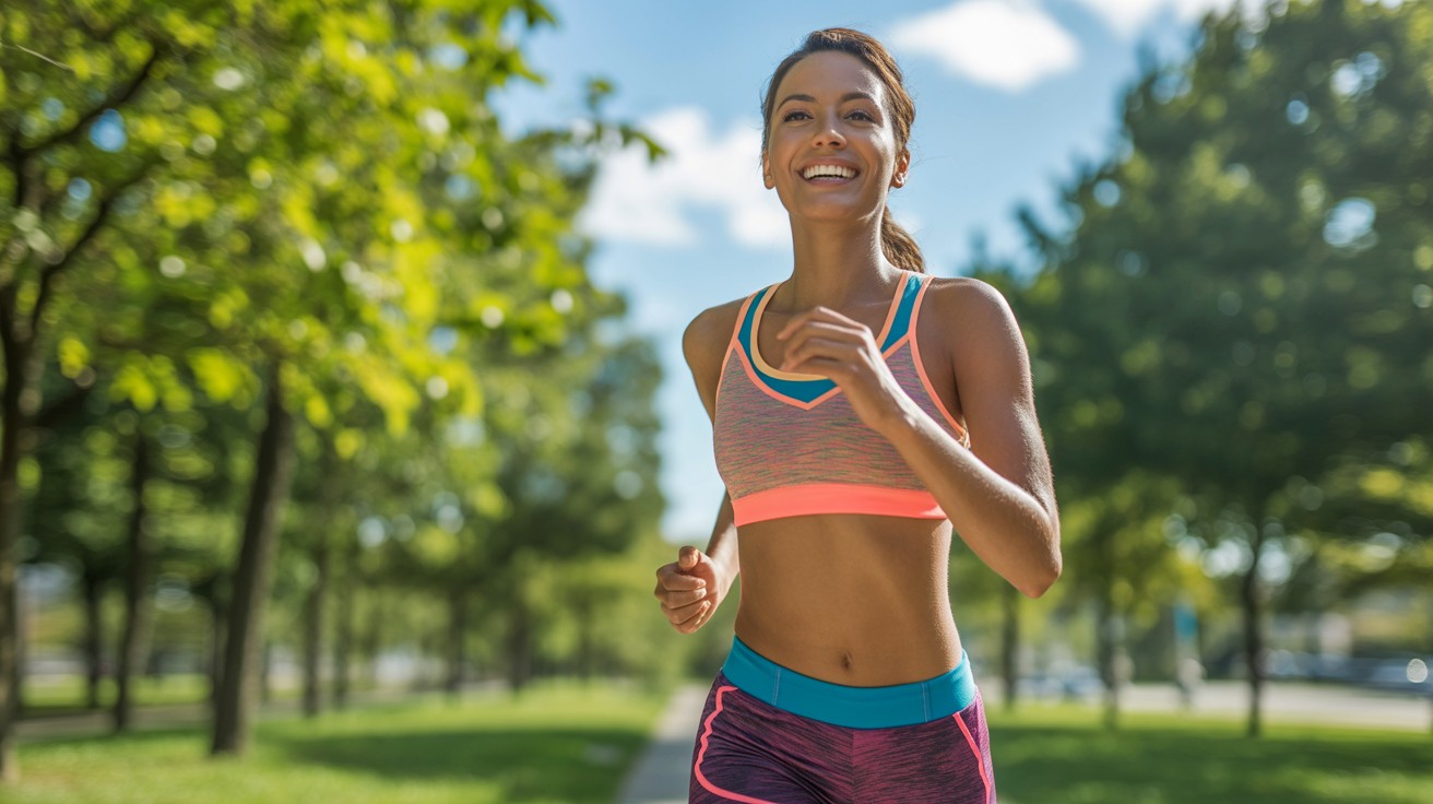 Mujer haciendo ejercicio al aire libre - estilo de vida cardiosaludable